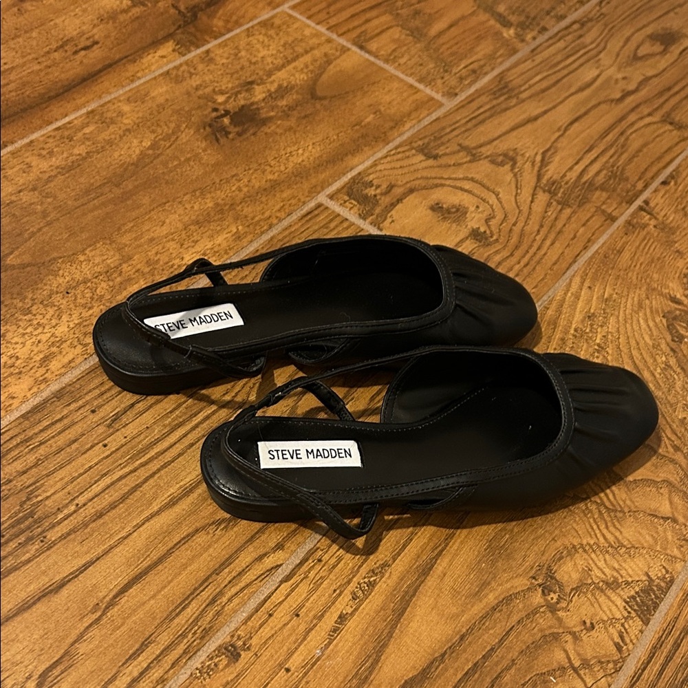 Steve Madden Black Open Back Flats for Women